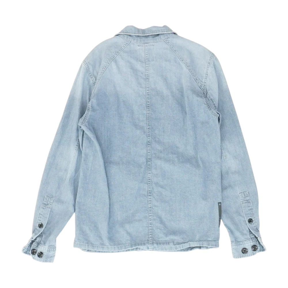 Blue Solid Long Sleeve Button Down - Image 2