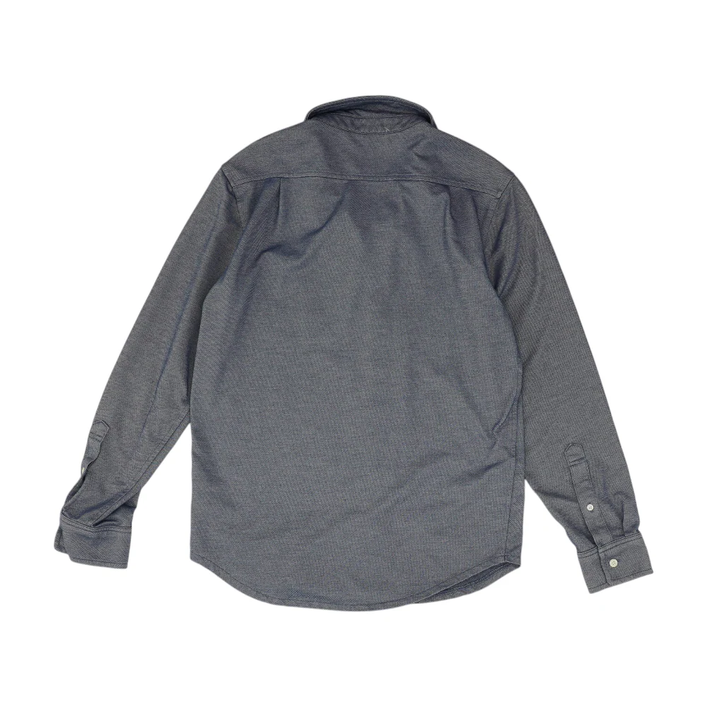Blue Solid Long Sleeve Button Down - Image 2