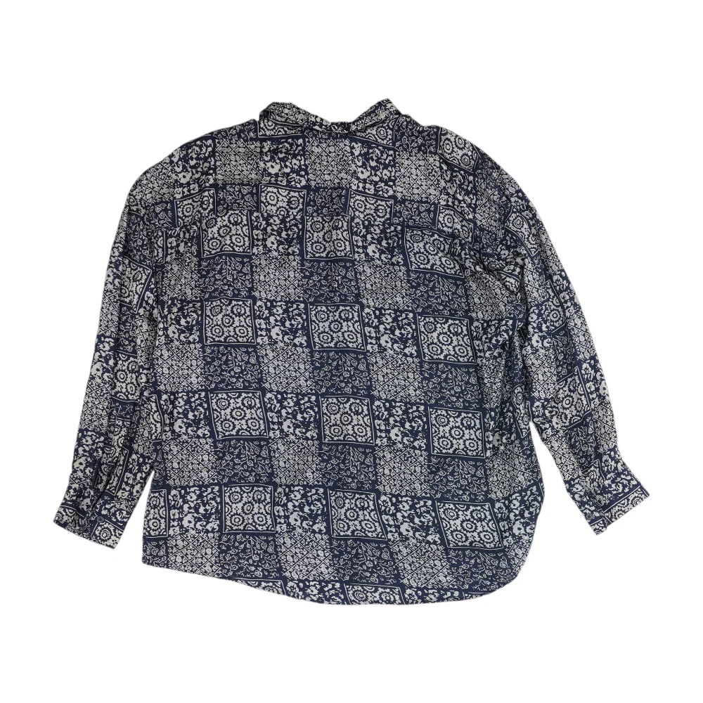 Vintage Navy Print Long Sleeve Button Down - Image 2