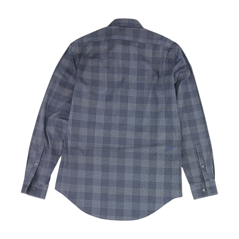 Navy Plaid Long Sleeve Button Down - Image 2