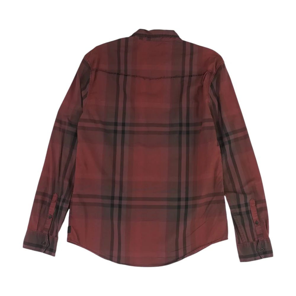 Maroon Plaid Long Sleeve Button Down - Image 2