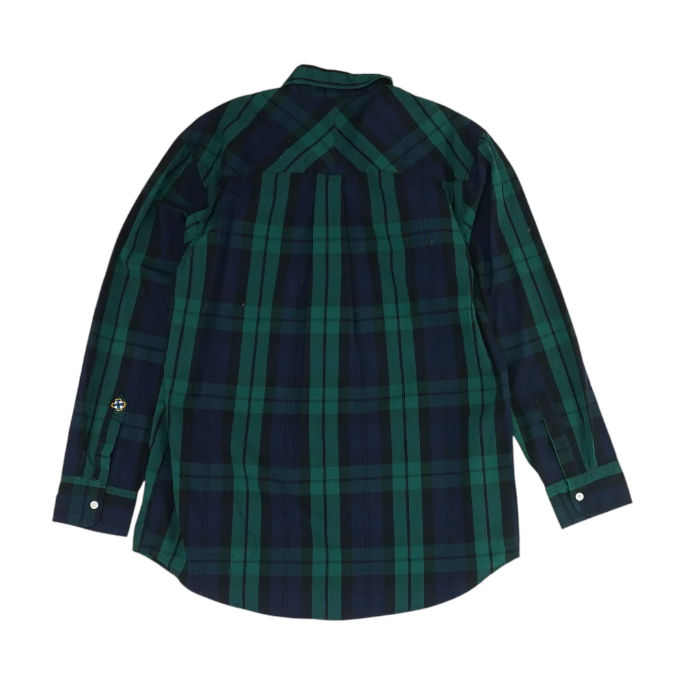Navy Plaid Long Sleeve Button Down - Image 2