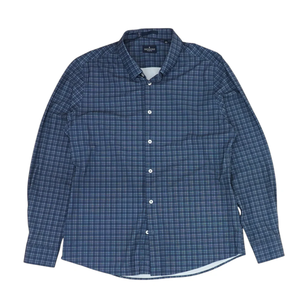 Blue Plaid Long Sleeve Button Down