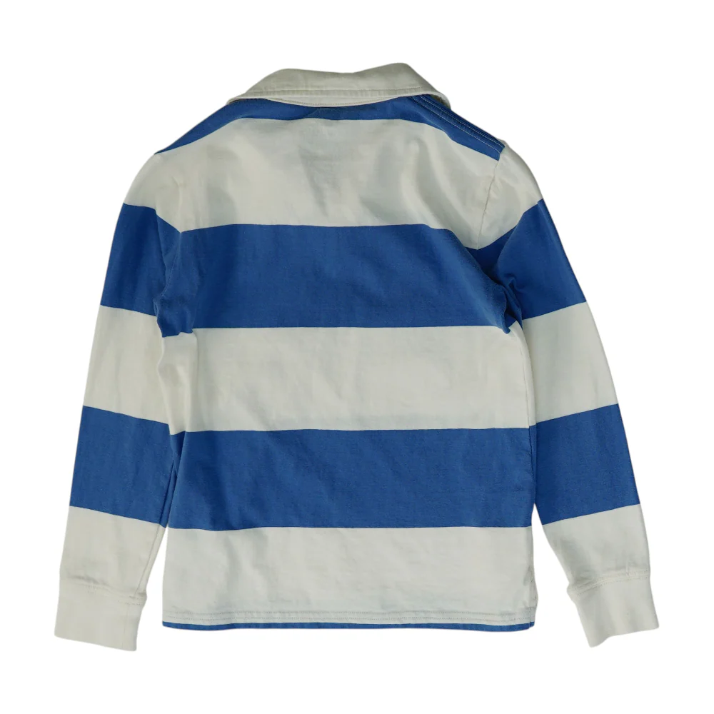 Blue Striped Long Sleeve Polo - Image 2