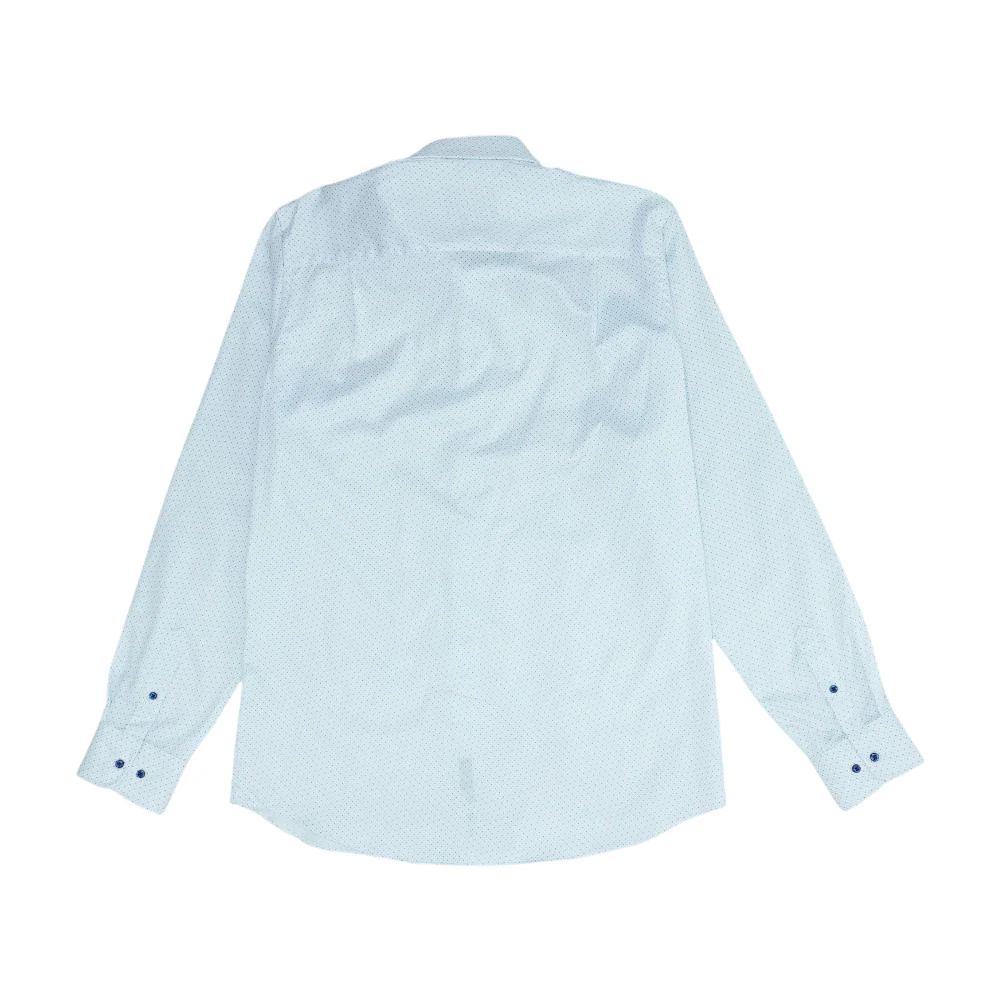Blue Polka Dot Long Sleeve Button Down - Image 2