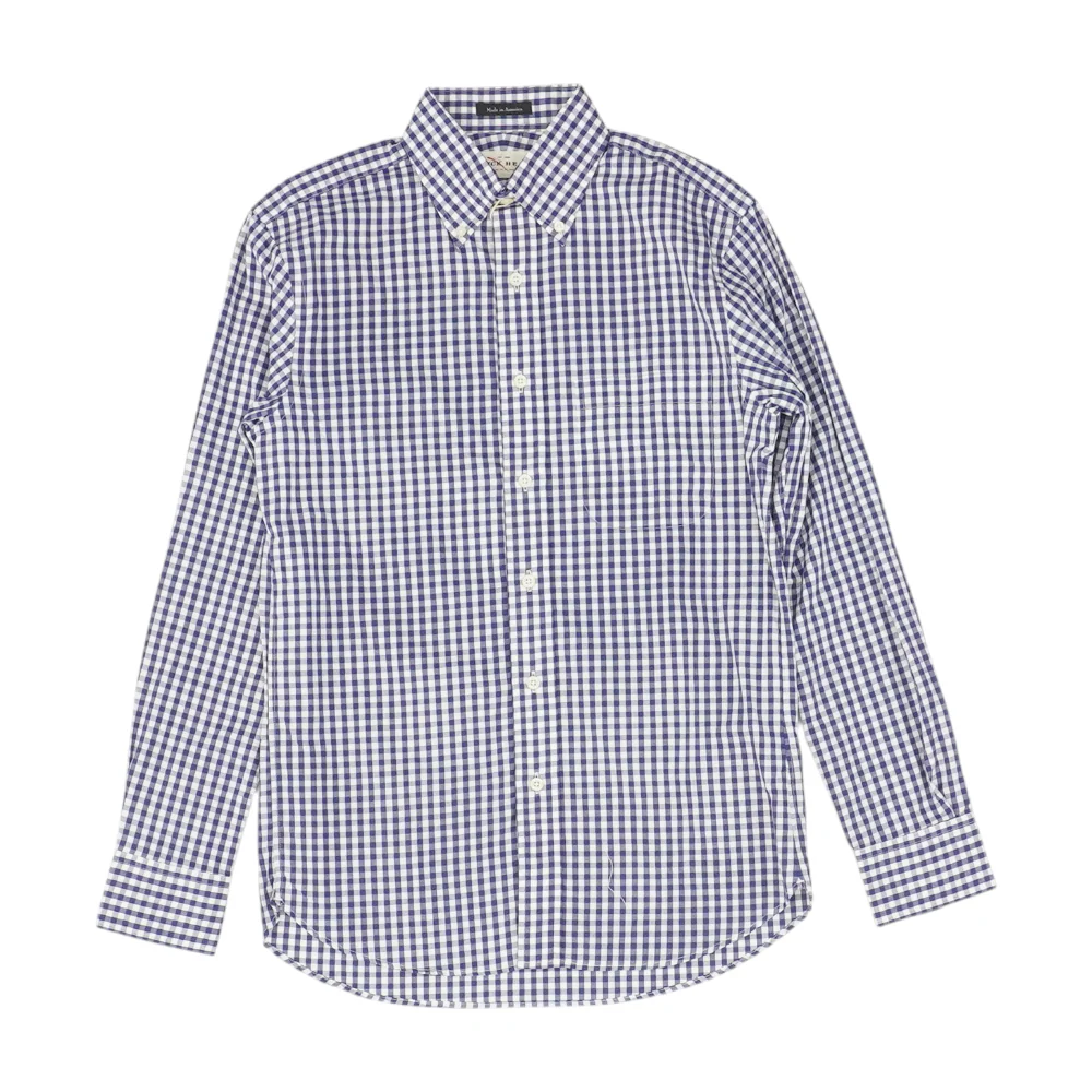 Navy Check Long Sleeve Button Down