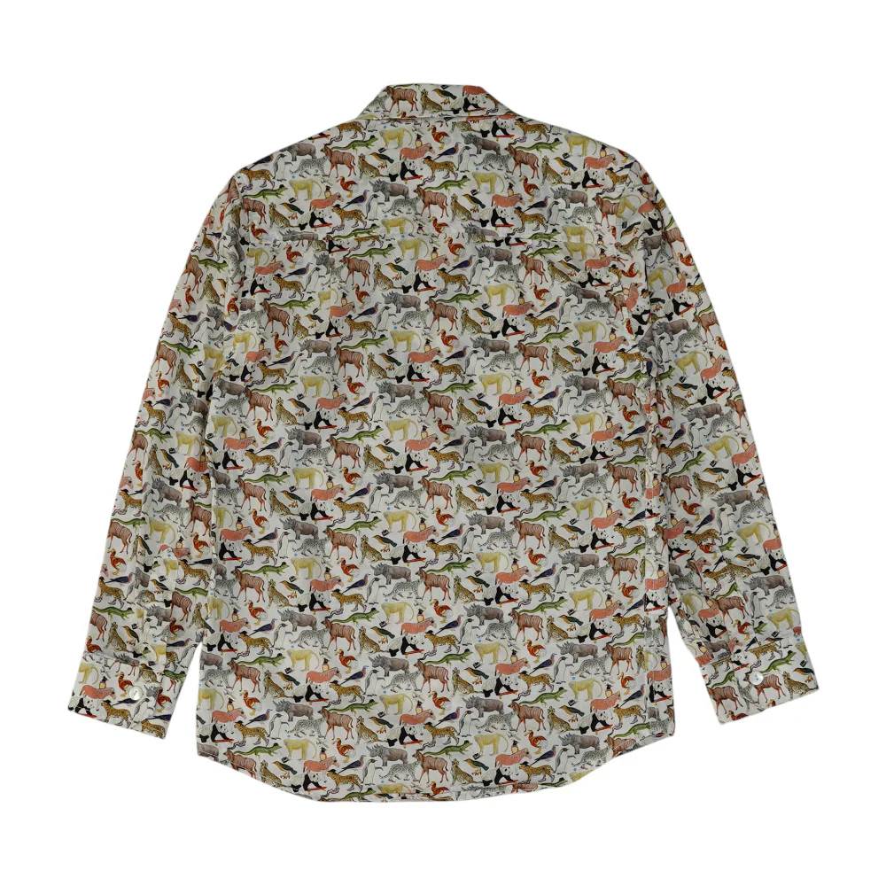 Ivory Graphic Long Sleeve Button Down - Image 2