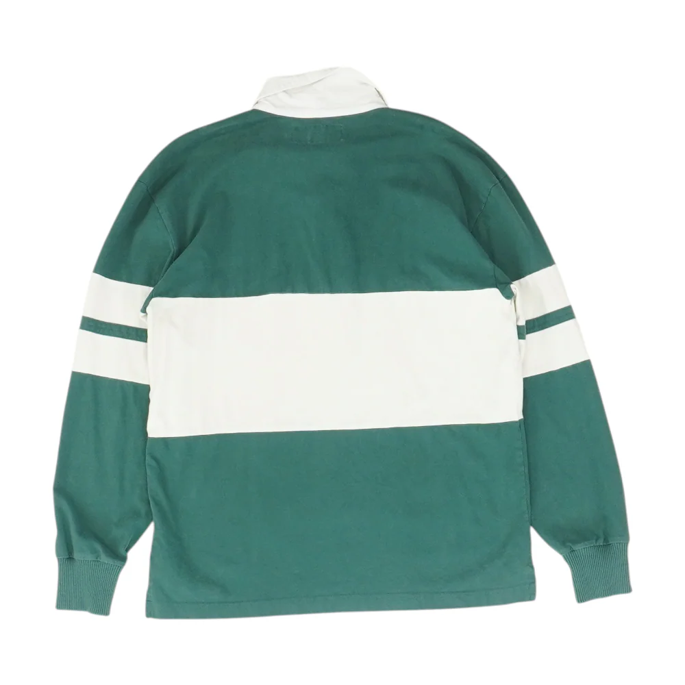 Green Striped Long Sleeve Polo - Image 2