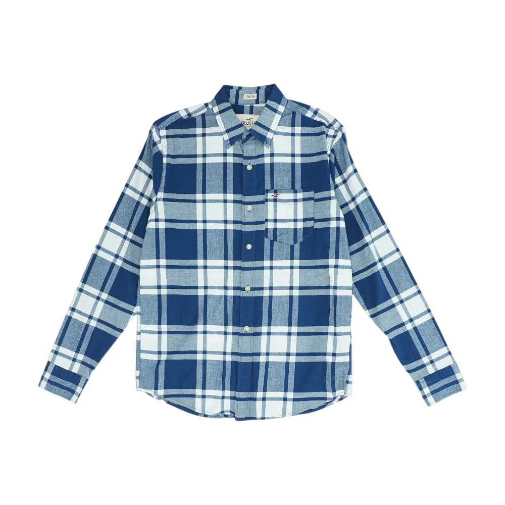 Blue Plaid Long Sleeve Button Down