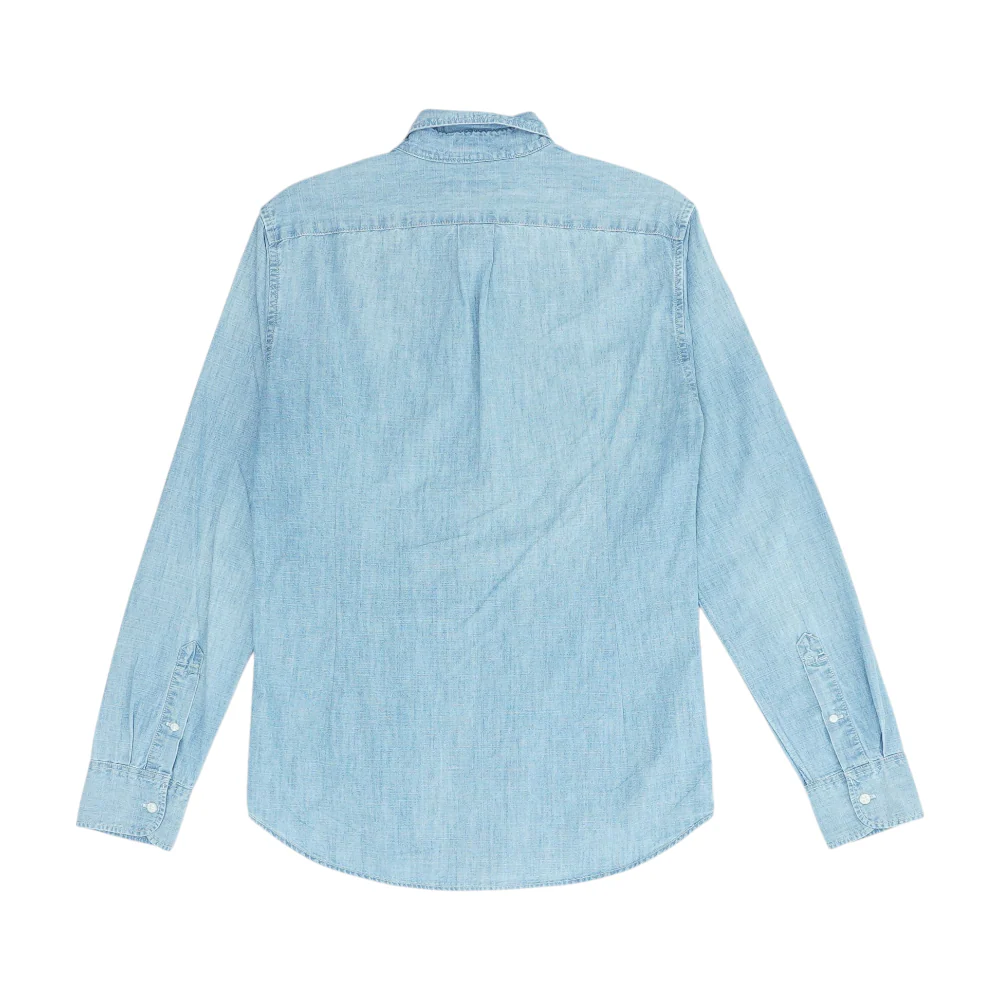 Blue Solid Long Sleeve Button Down - Image 2