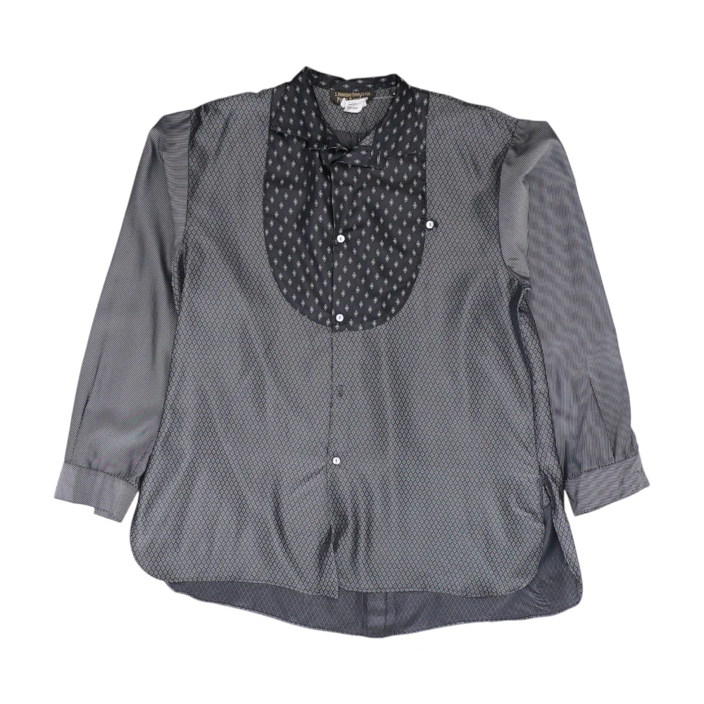 Vintage Black Print Long Sleeve Button Down