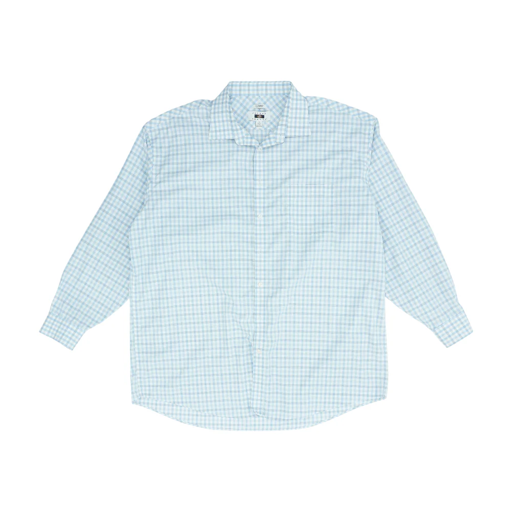 Blue Tall Check Long Sleeve Button Down