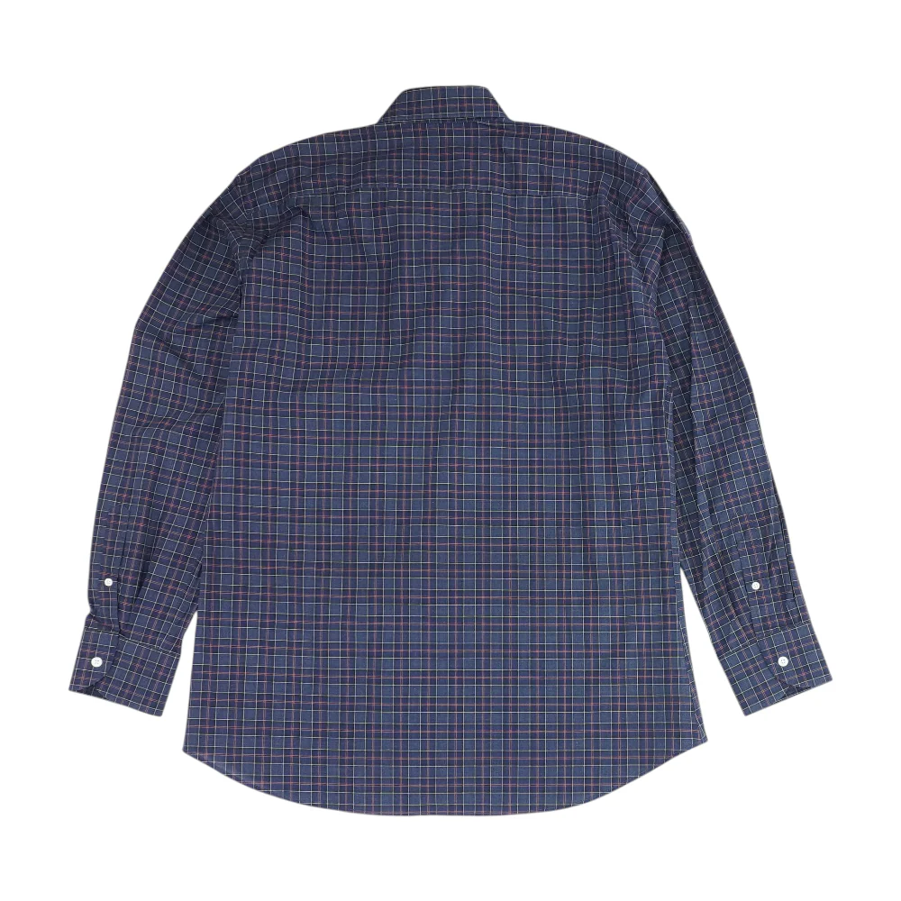 Navy Plaid Long Sleeve Button Down - Image 2