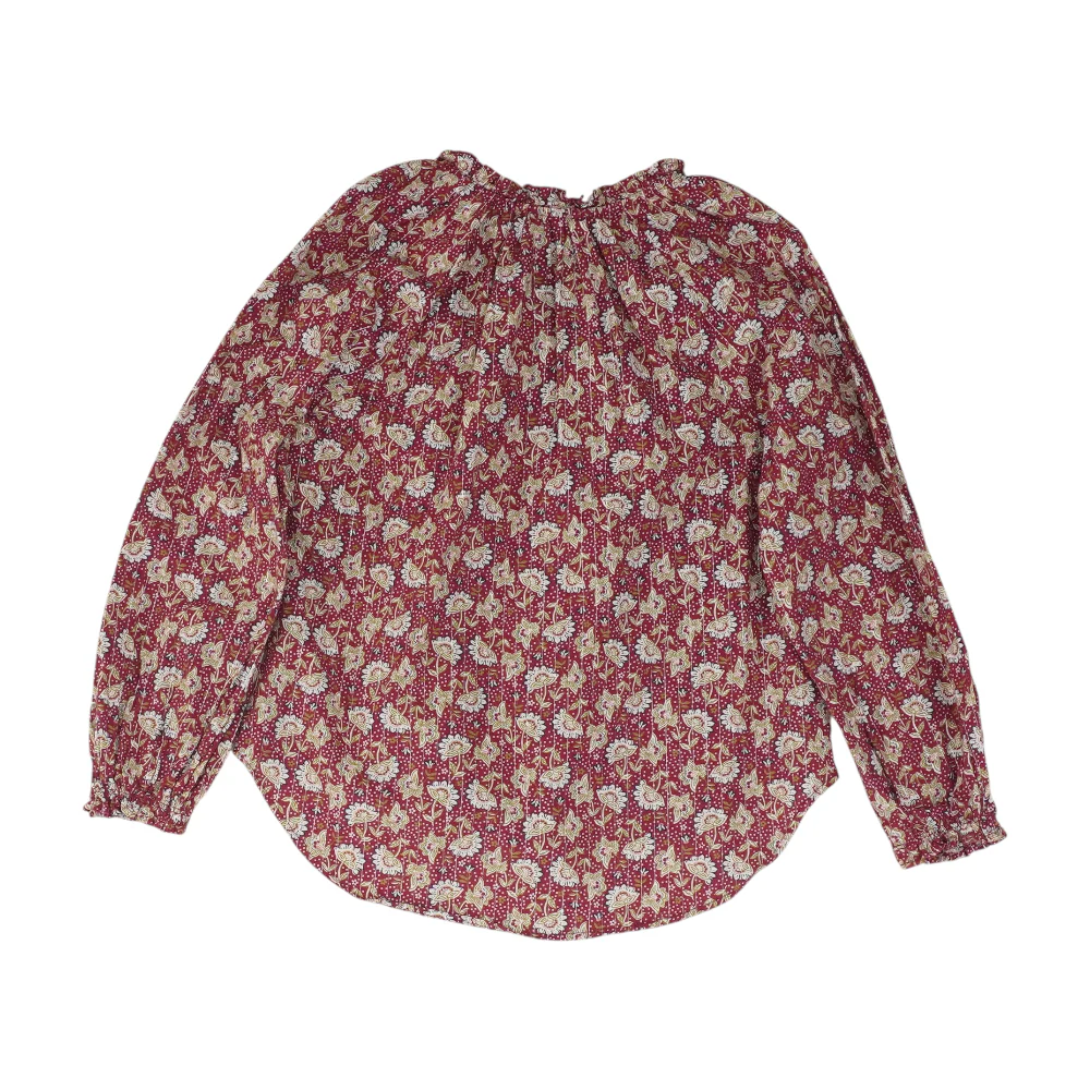 Burgundy Floral Long Sleeve Button Down - Image 2