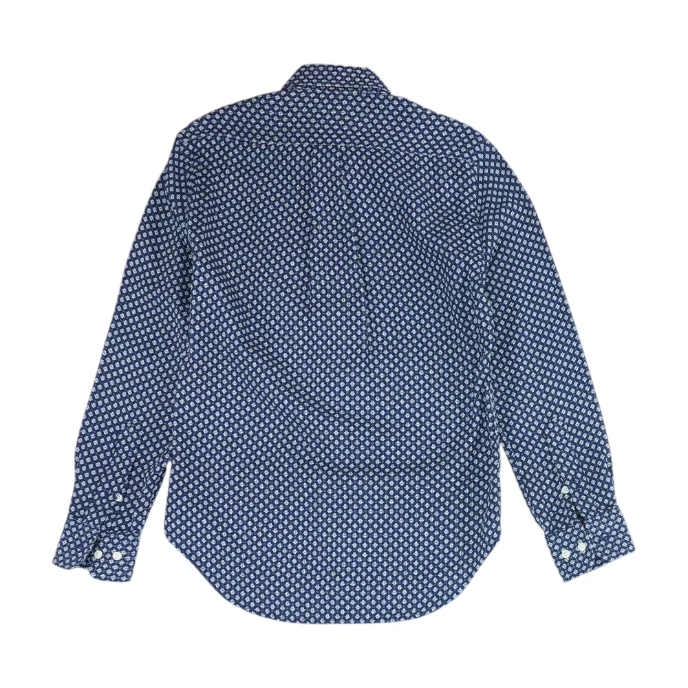 Navy Abstract Long Sleeve Button Down - Image 2