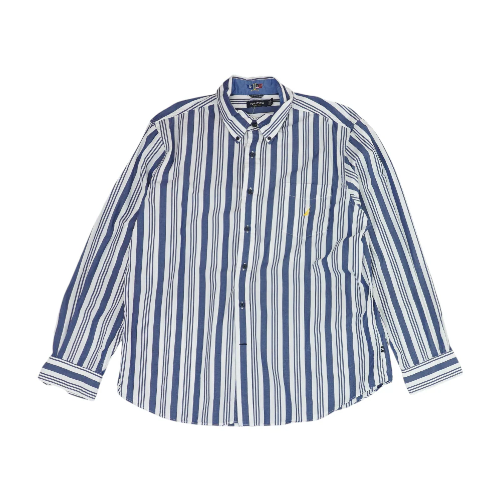 White Striped Long Sleeve Button Down