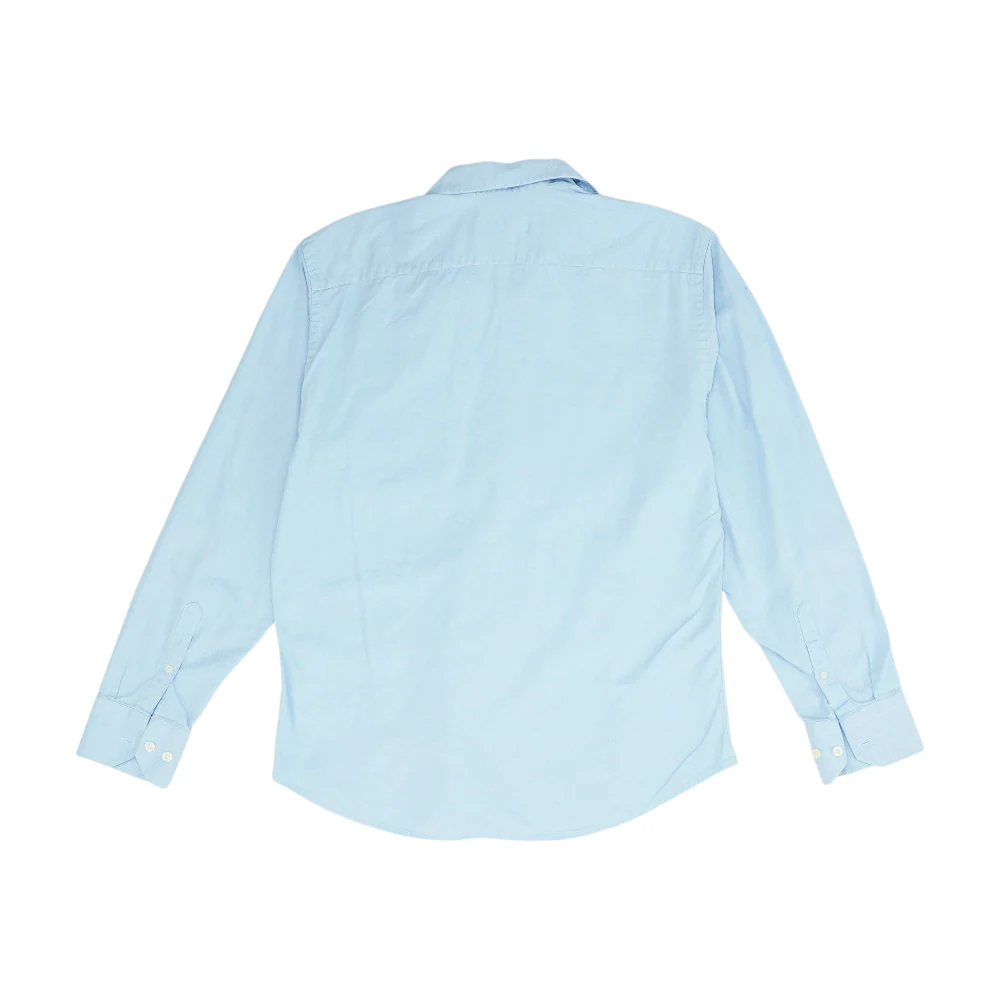 Blue Solid Long Sleeve Button Down - Image 2