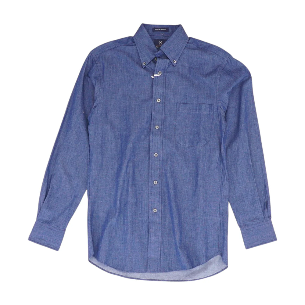 Navy Solid Long Sleeve Button Down