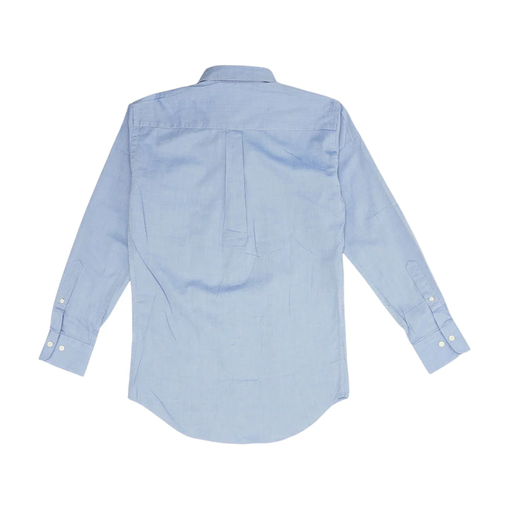 Blue Solid Long Sleeve Button Down - Image 2