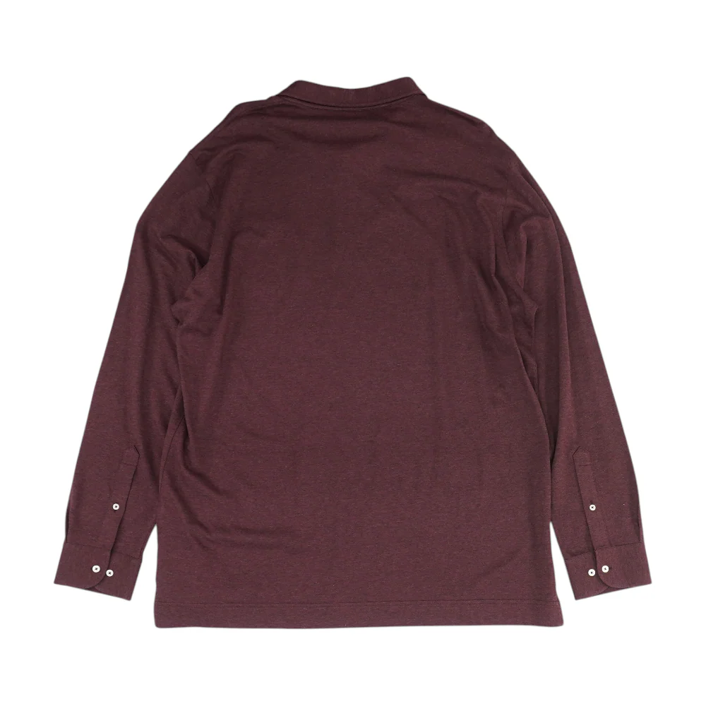 Maroon Solid Long Sleeve Polo - Image 2