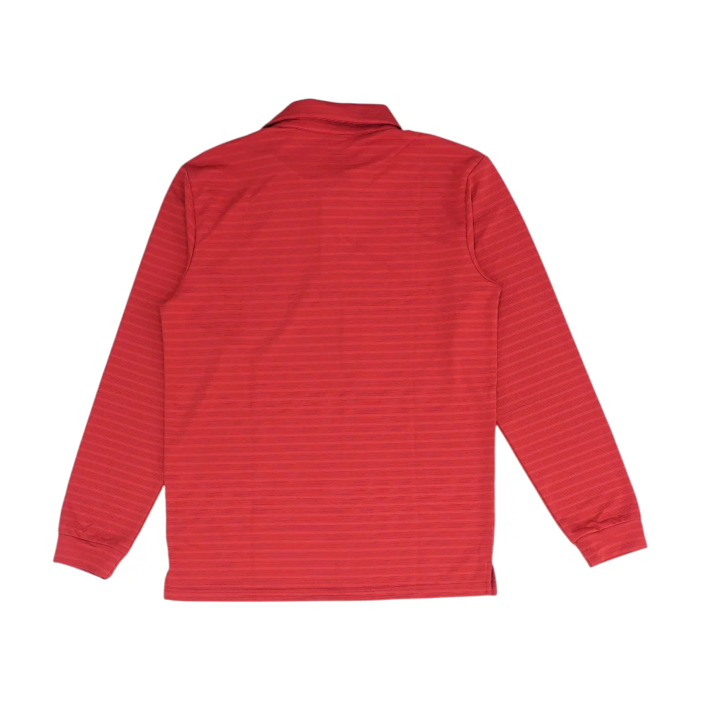 Red Solid Long Sleeve Polo - Image 2