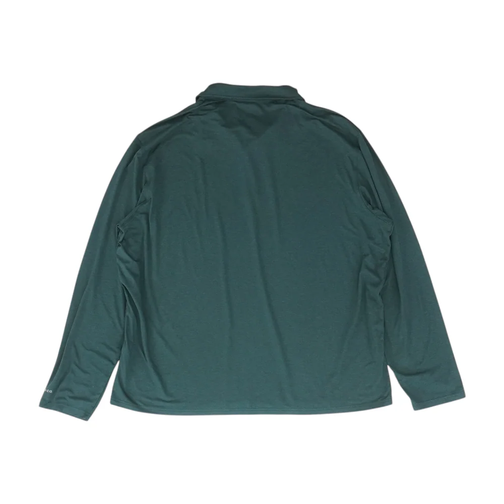 Green Solid Long Sleeve Polo - Image 2