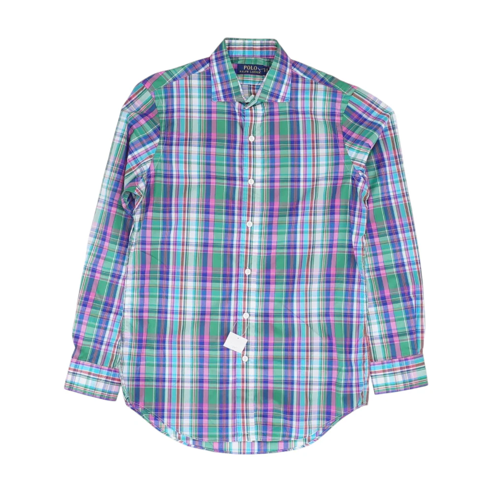Green Plaid Long Sleeve Button Down