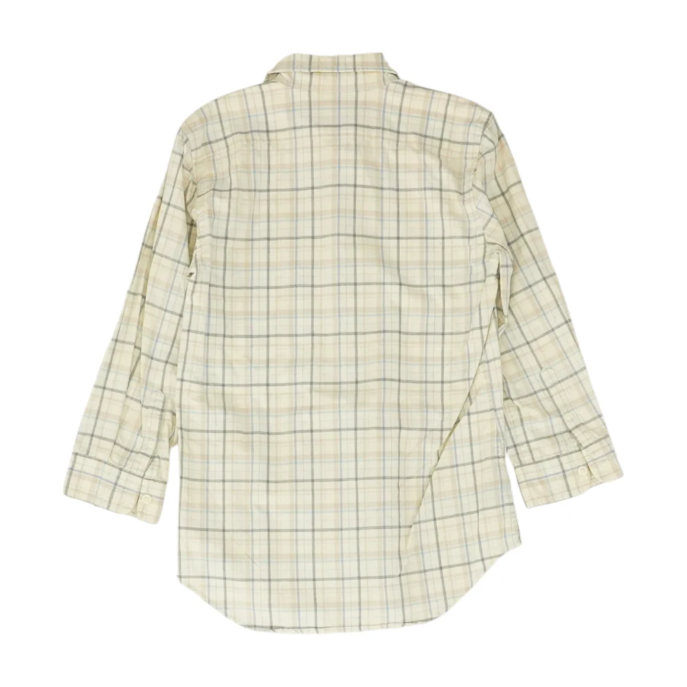 Vintage Beige Plaid Long Sleeve Button Down - Image 2
