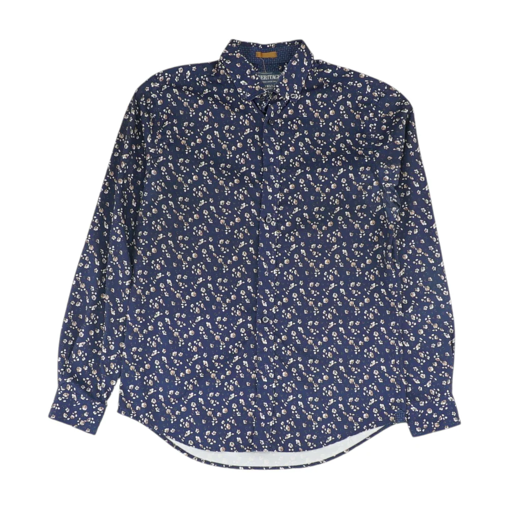 Navy Floral Long Sleeve Button Down