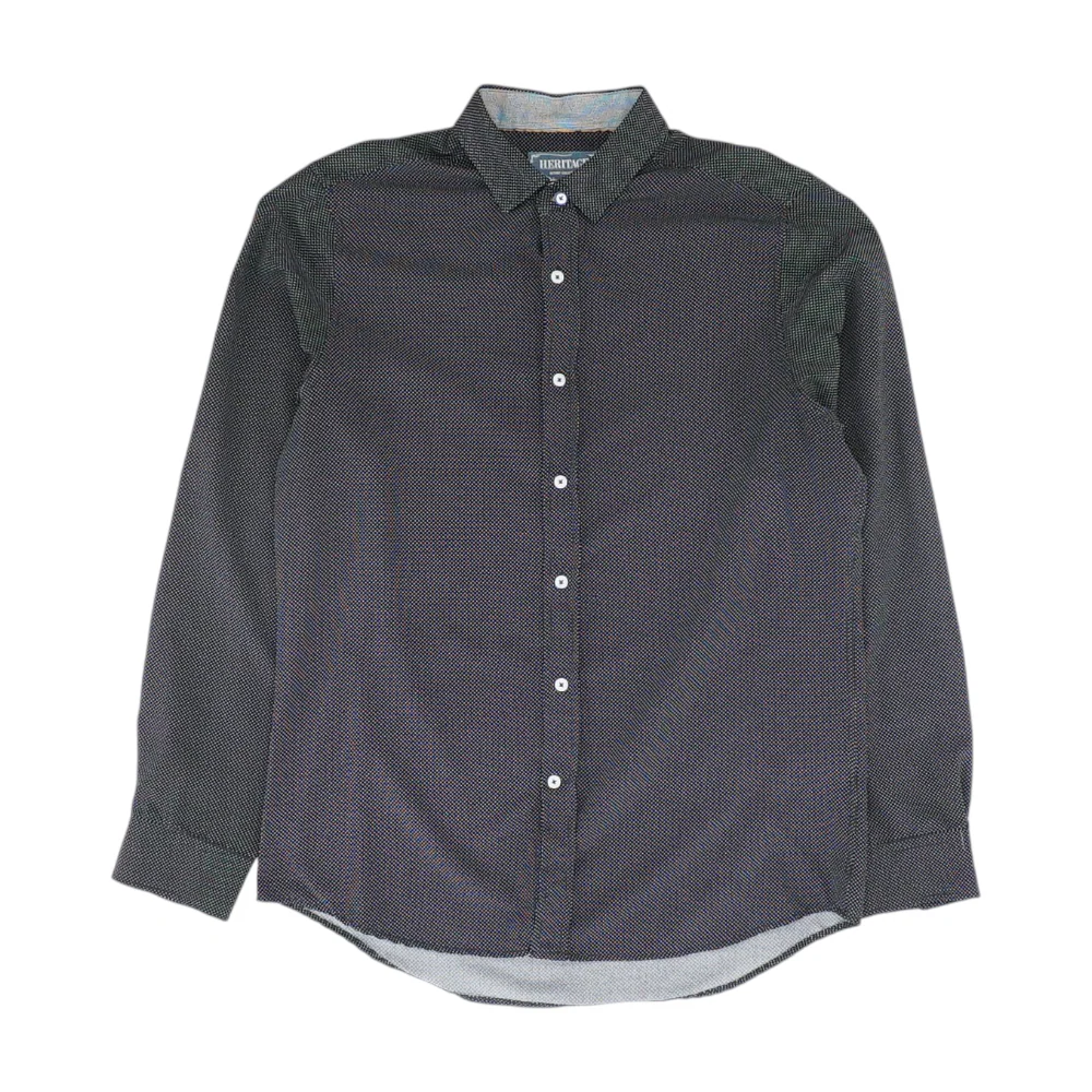 Black Polka Dot Long Sleeve Button Down