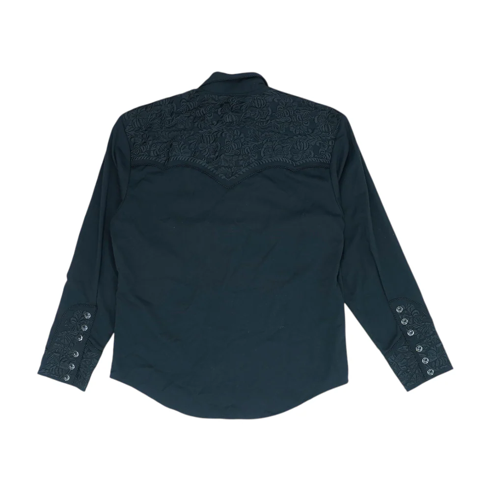 Black Floral Long Sleeve Button Down - Image 2