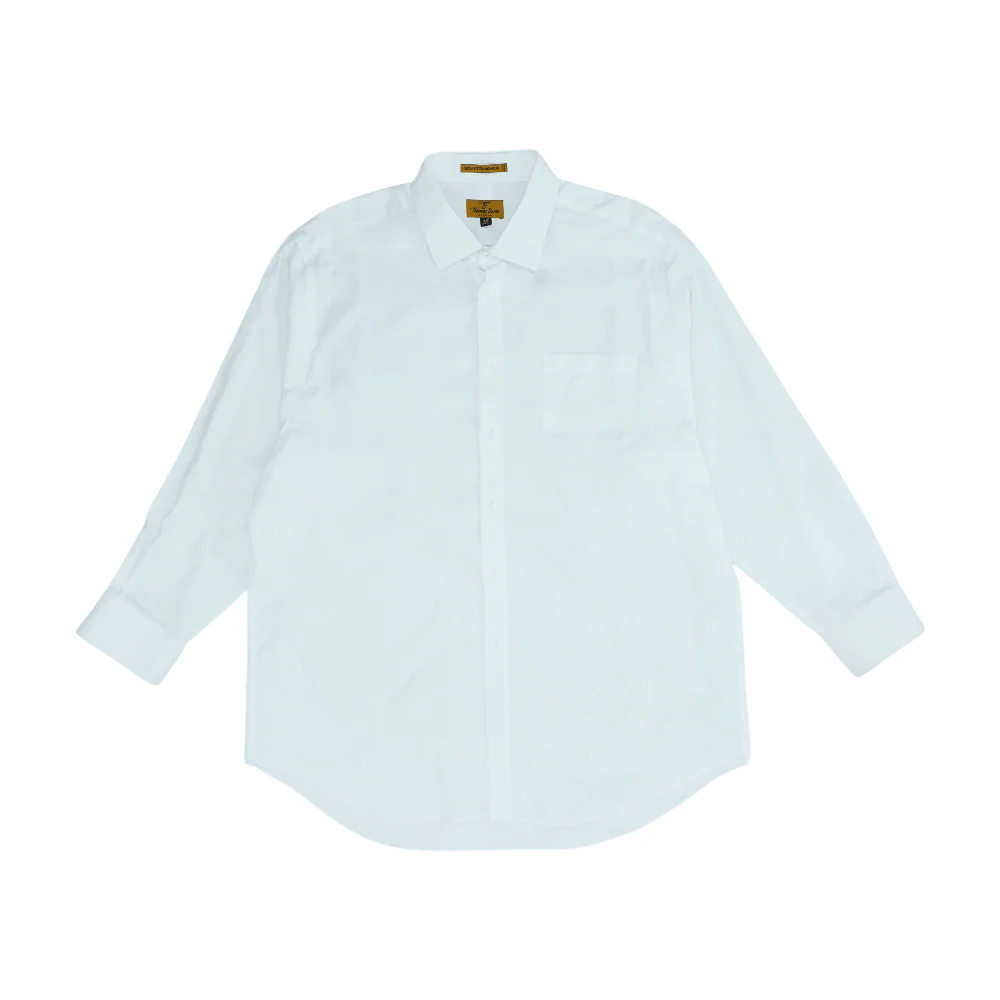 White Solid Long Sleeve Button Down