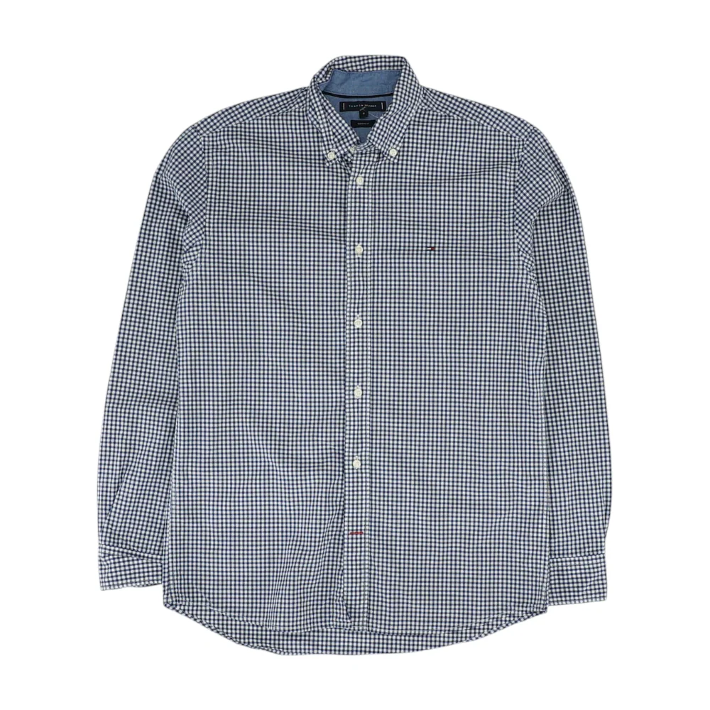 Navy Check Long Sleeve Button Down
