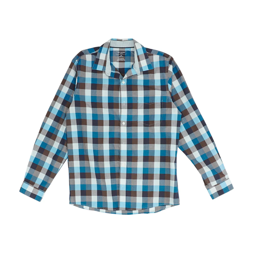 Brown Check Long Sleeve Button Down