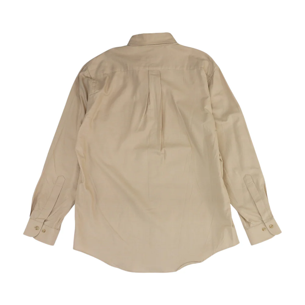 Beige Solid Long Sleeve Button Down - Image 2