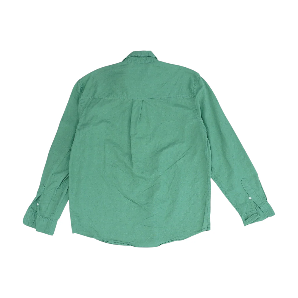 Green Solid Long Sleeve Button Down - Image 2