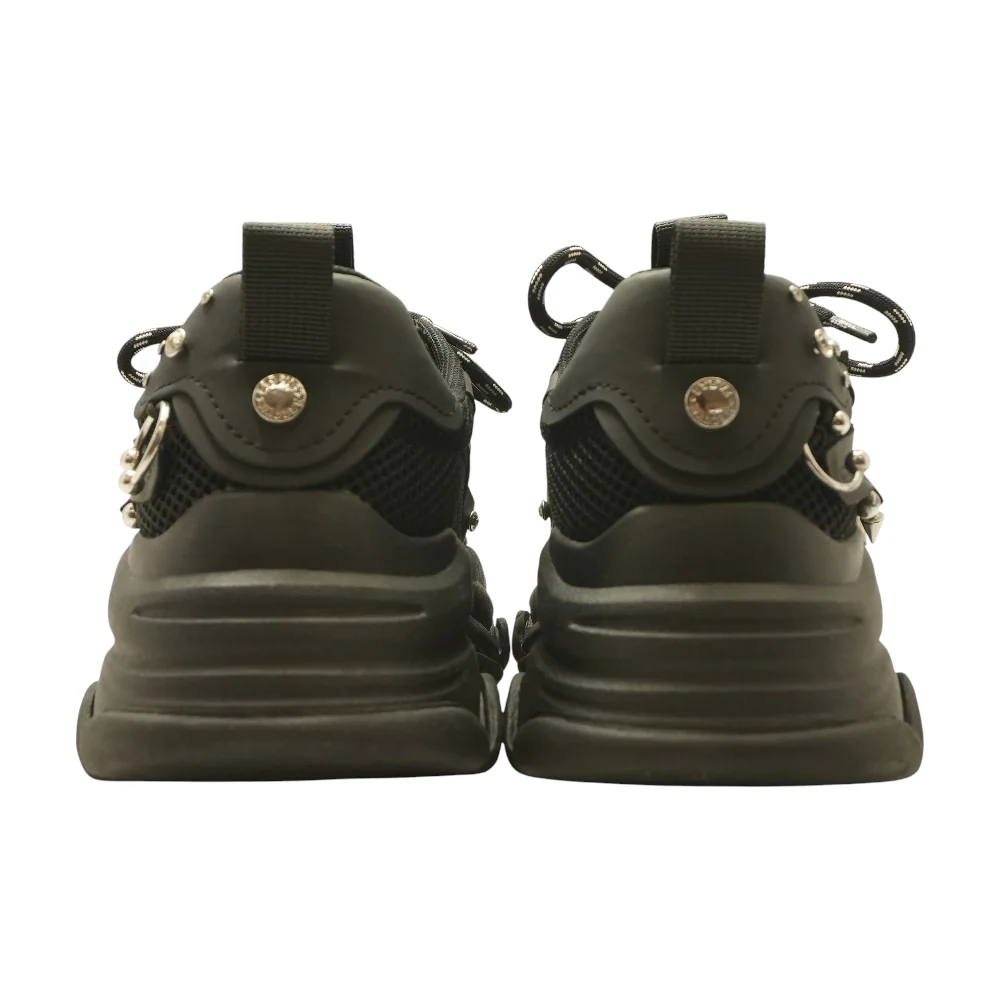 Pierced Black Low-Top Athletic Shoes - Image 2