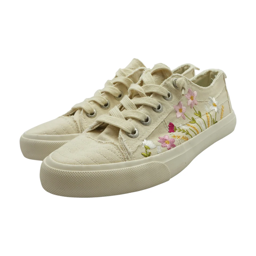 Beige Low-Top Athletic Shoes