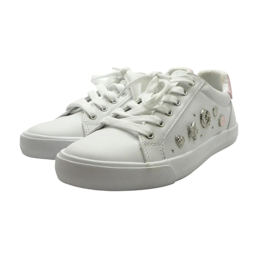 White Low-Top Athletic Shoes