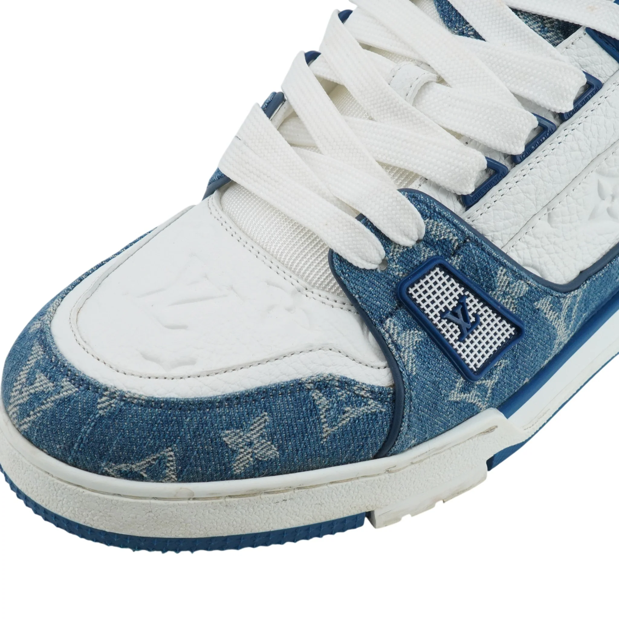 Blue Monogram Denim LV Trainer Low Top Sneaker - Image 5