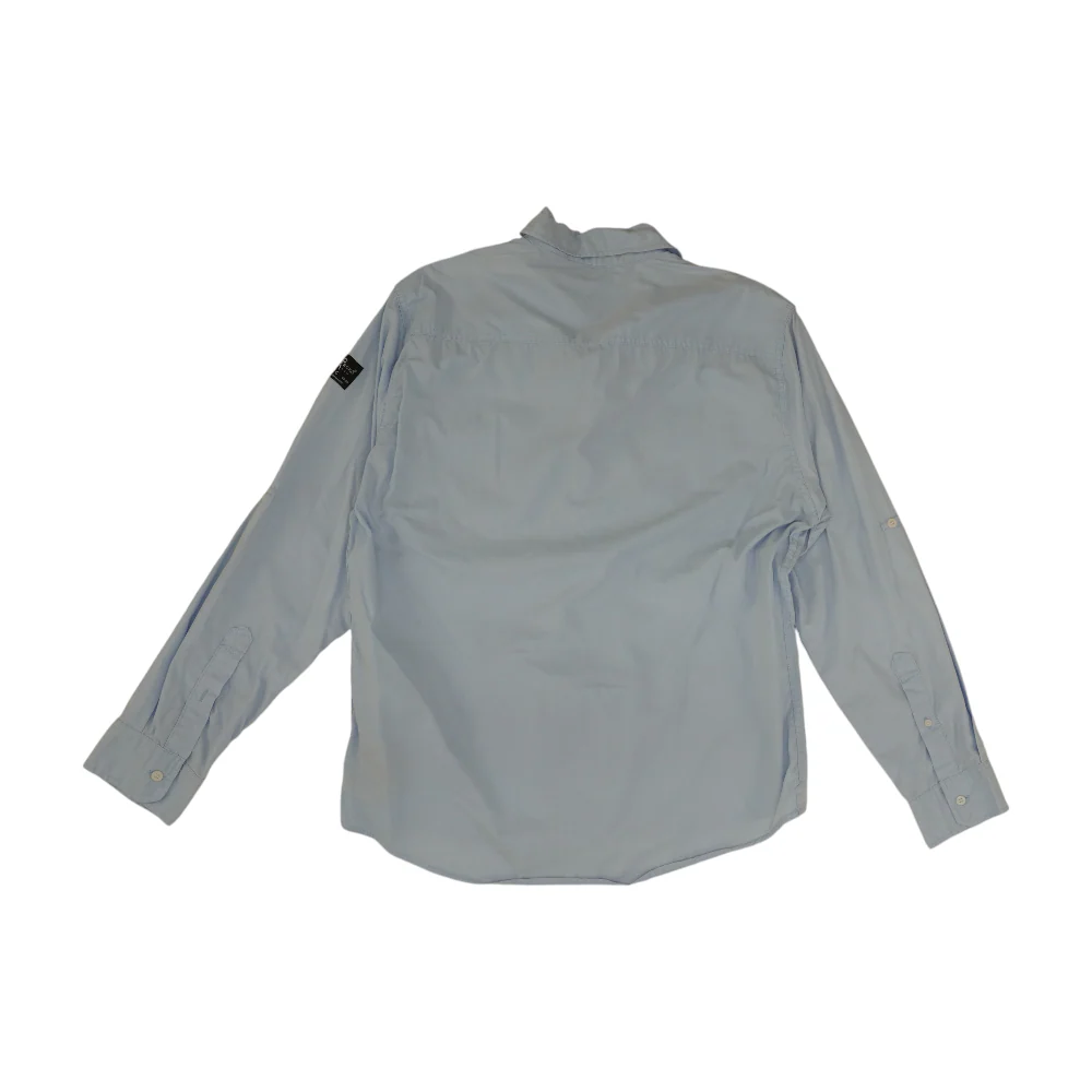 Blue Solid Long Sleeve Button Down - Image 2