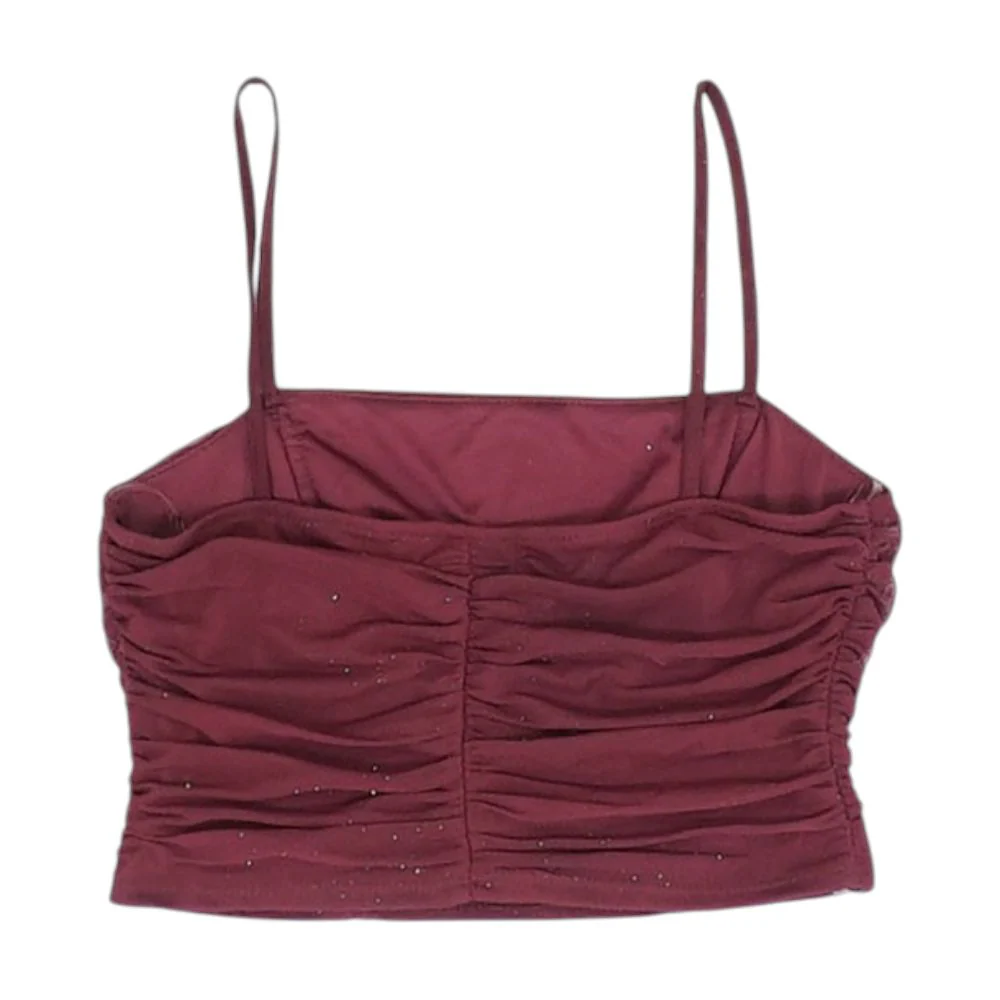 Maroon Cropped Blouse - Image 2