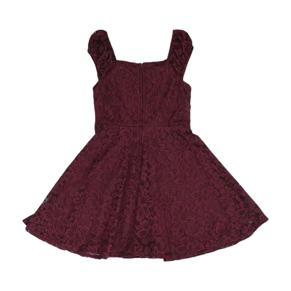 Maroon Eyelet Dress - Image 2