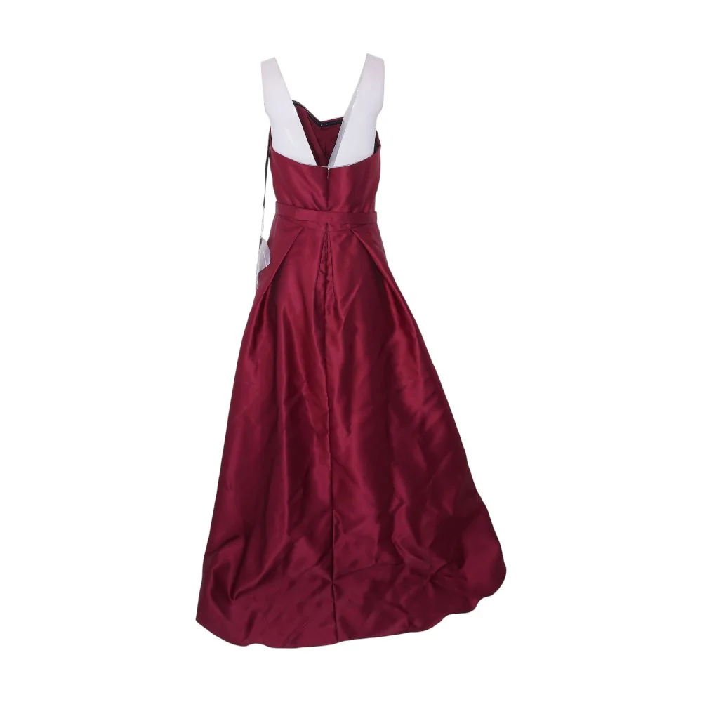 Maroon Formal Midi Dress - Image 2