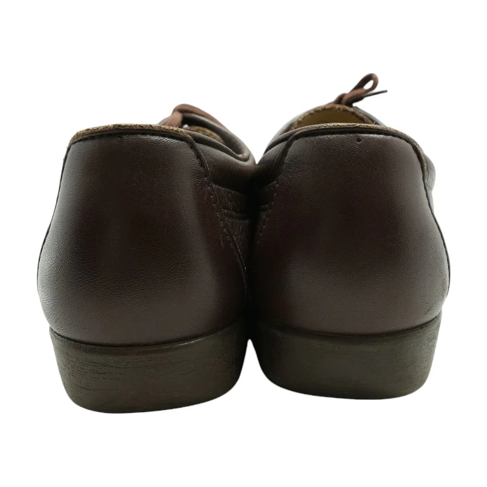 Maroon Leather Lace Up Casual Shoes - Image 2