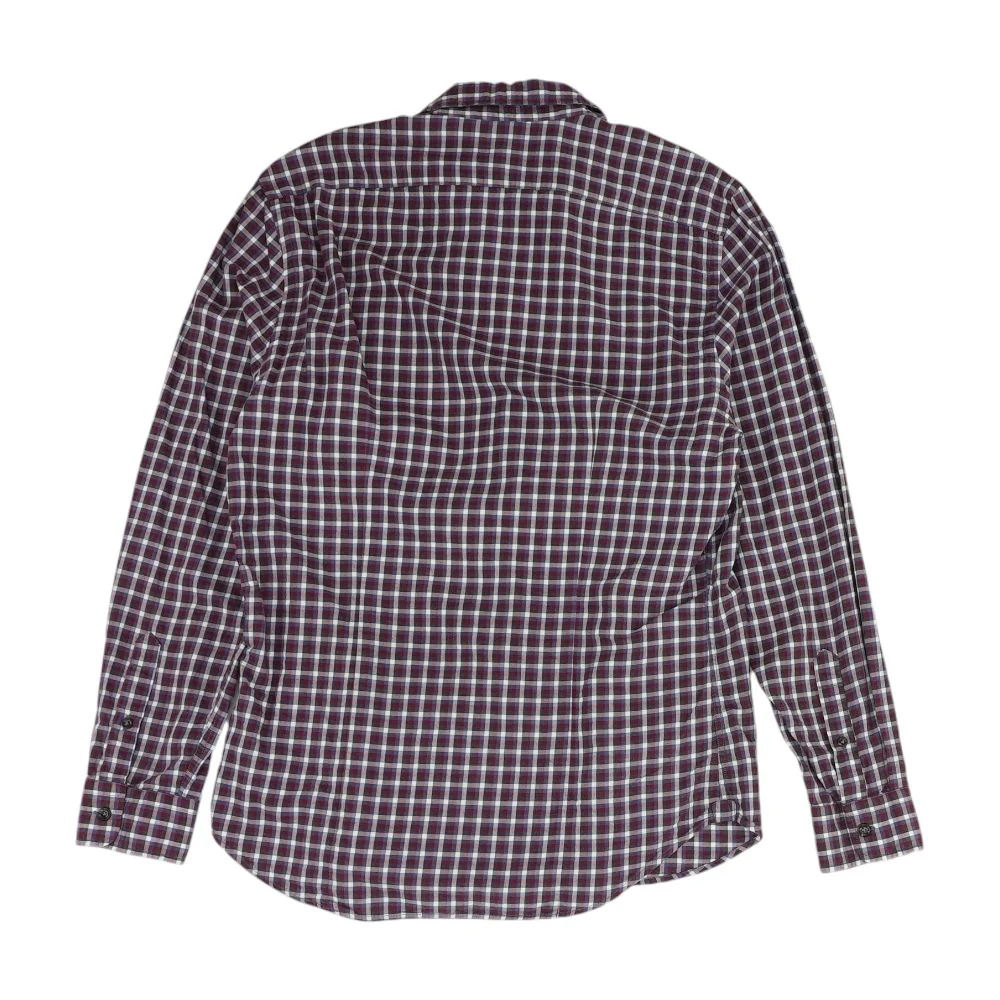 Maroon Plaid Long Sleeve Button Down - Image 2