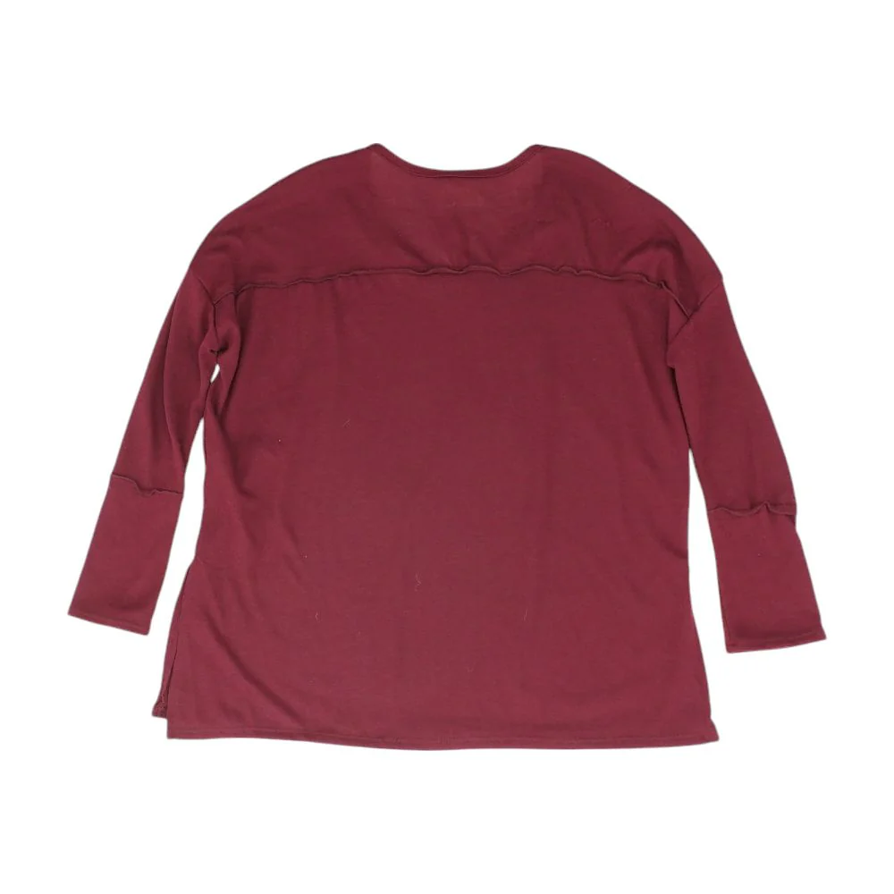 Maroon Solid Long Sleeve Blouse - Image 2
