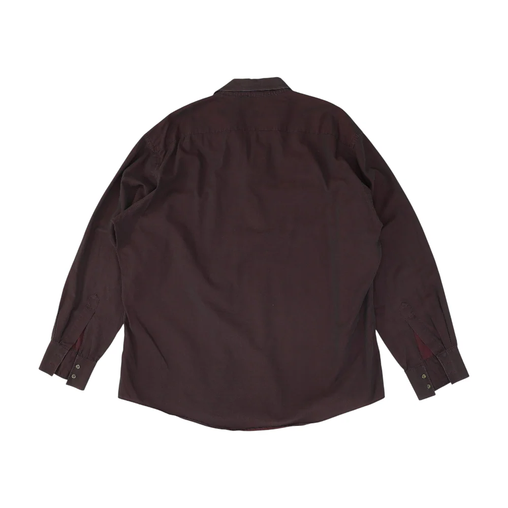 Maroon Solid Long Sleeve Button Down - Image 2