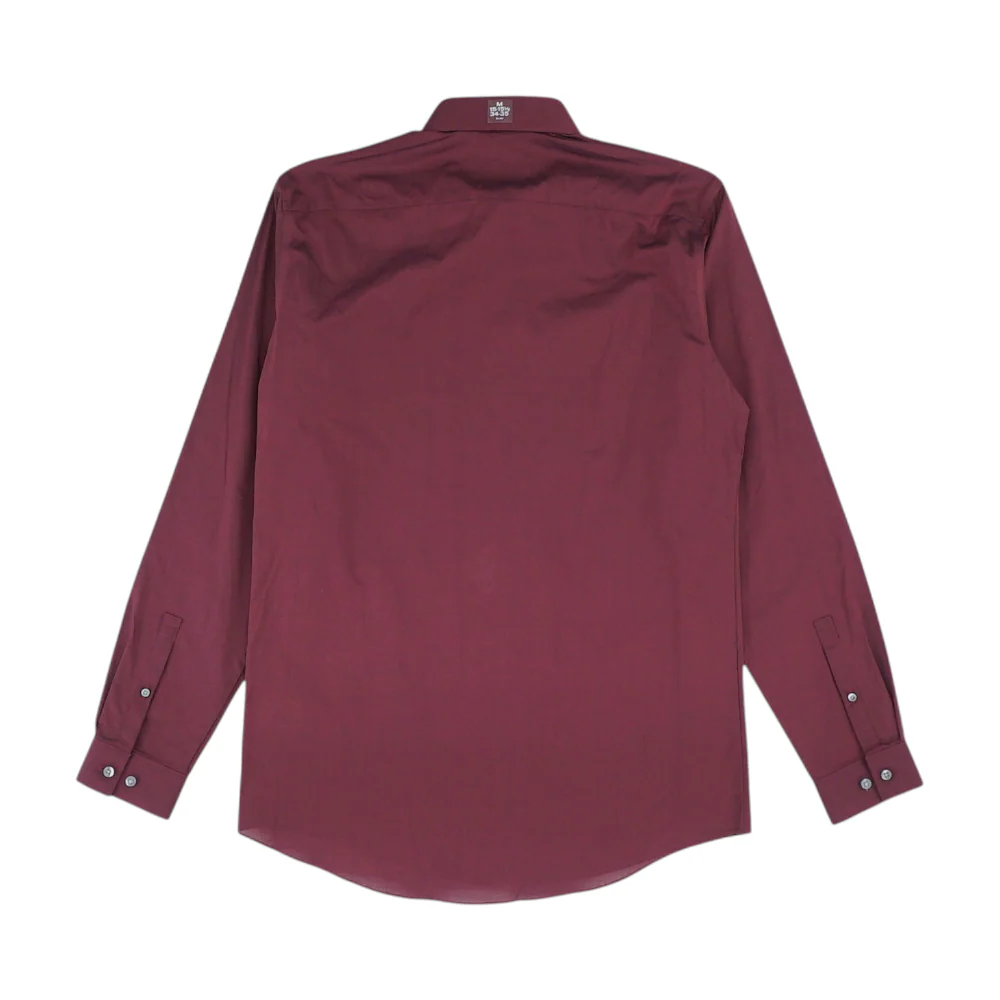Maroon Solid Long Sleeve Button Down - Image 2