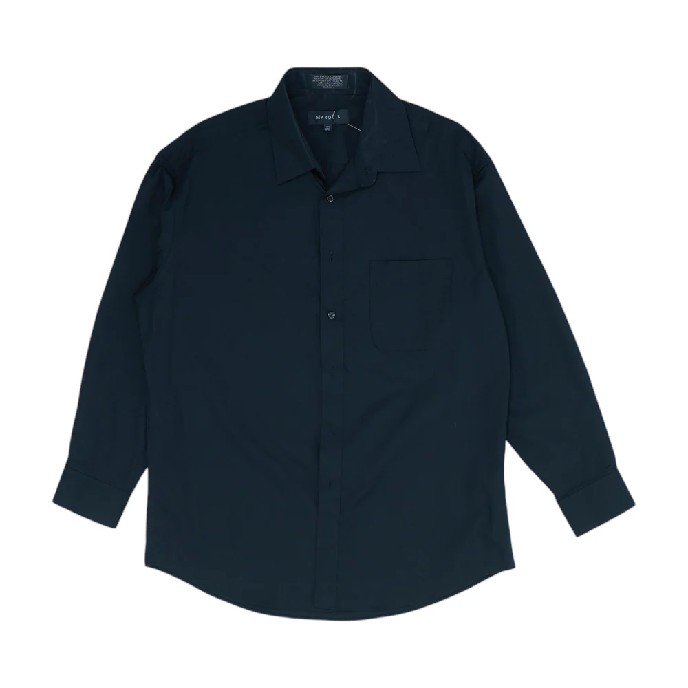 Black Solid Long Sleeve Button Down